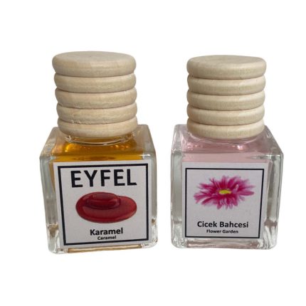 خوشبوکننده هوای خودرو ایفل مدل گل باغچه و کارامل کد Flower garden-Caramel حجم 10 میلی‌لیتر بسته 2 عددی
