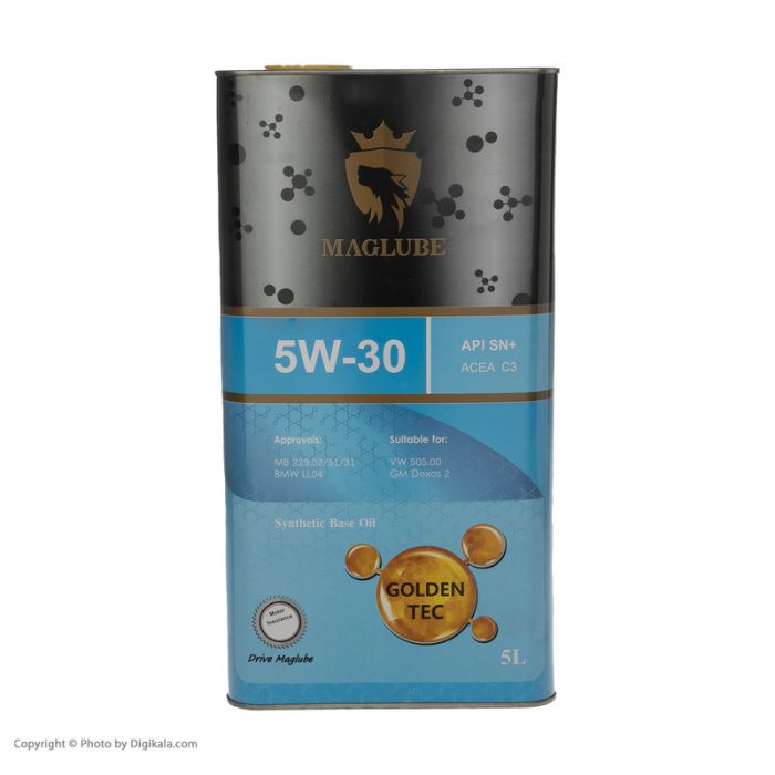 روغن موتور خودرو مگلوب مدل GOLDEN TEC 5W30 حجم 5 لیتر