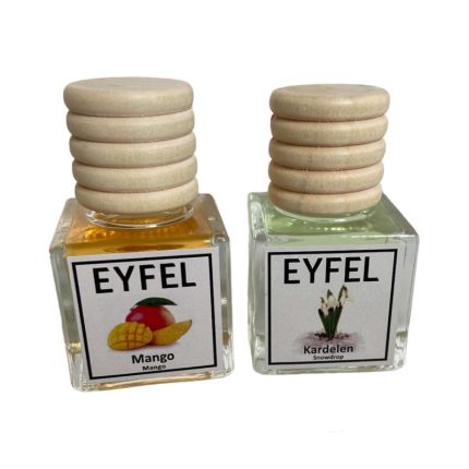 خوشبوکننده هوا خودرو ایفل مدل گل یخ و منگو کد Snowdrop-Mango حجم 10 میلی‌ لیتر بسته 2 عددی