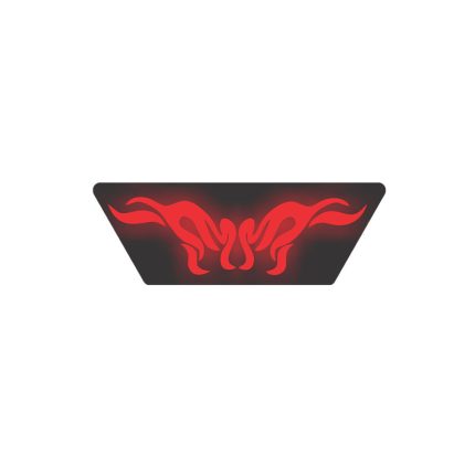آرم  شیشه عقب خودرو طرح شعله آتش مدل چراغدار LED R