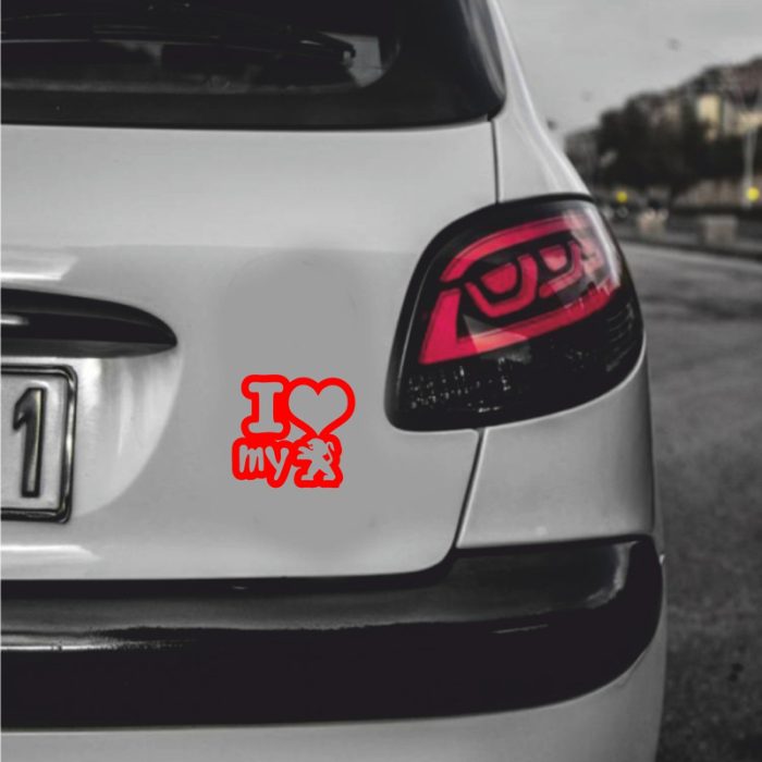 برچسب بدنه خودرو ماتریسیو ماشین پژو I Love My کد M211