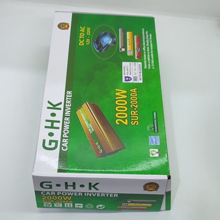مبدل برق خودرو جی اچ کا مدل 12V-TO-220V-2000W