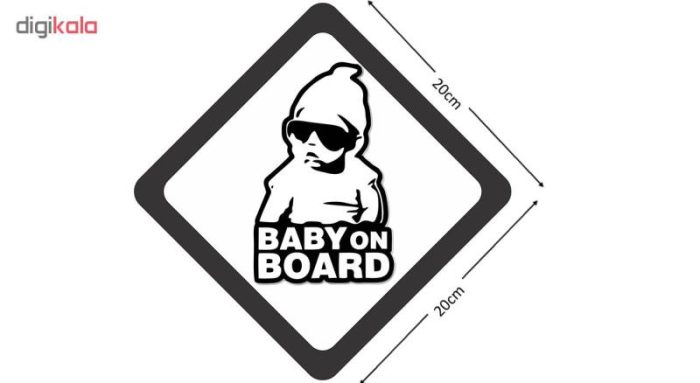 برچسب بدنه خودرو چاپ سروش طرح baby on board کد 02