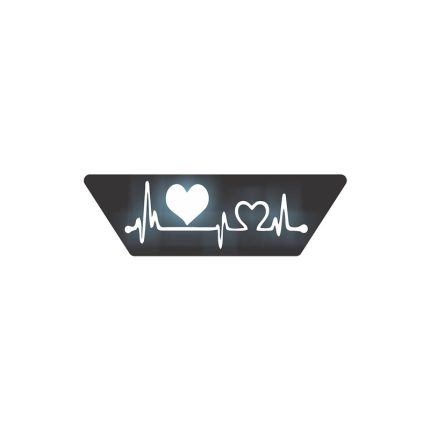 آرم شیشه عقب خودرو طرح ضربان قلب مدل LED W چراغدار