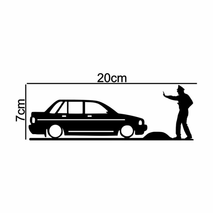 برچسب بدنه خودرو ماتریسیو طرح ماشین پراید کف خواب و پلیس کد M185