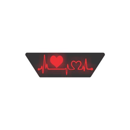 آرم شیشه عقب خودرو طرح ضربان قلب مدلا LED RR چراغدار