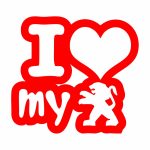 برچسب بدنه خودرو ماتریسیو ماشین پژو I Love My کد M211