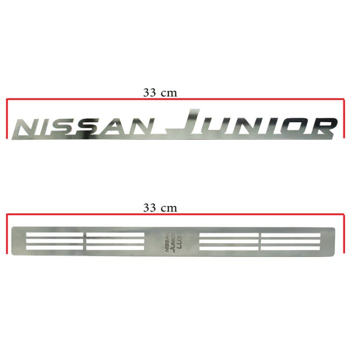 تریم دریچه بخاری و آرم بغل گلگیر خودرو مدل junior-4 مناسب برای نیسان مجموعه 4 عددی