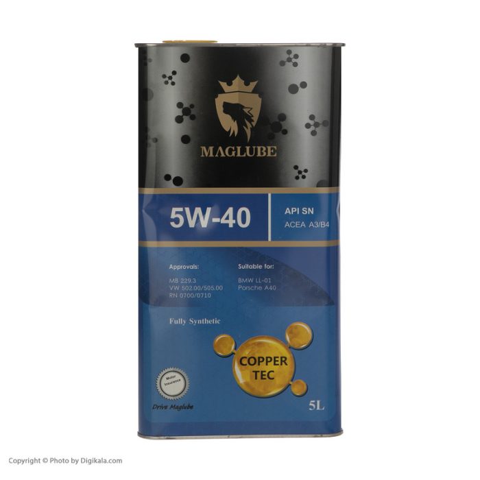 روغن موتور خودرو مگلوب مدل COPPER TEC SN 5W40 حجم 5 لیتر