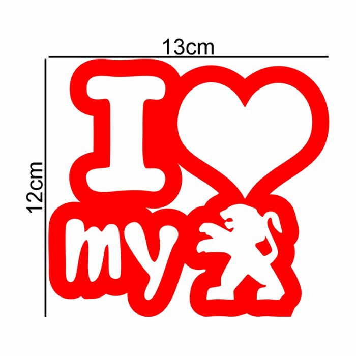 برچسب بدنه خودرو ماتریسیو ماشین پژو I Love My کد M211