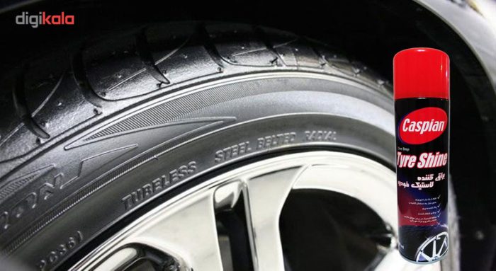 اسپری براق کننده لاستیک خودرو کاسپین مدل Tyre Shine حجم 500 میلی لیتر