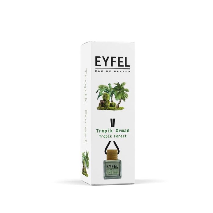 خوشبوکننده هوای خودرو ایفل مدل پودر و جنگل استوایی کد Powder-Tropic Forest حجم 10 میلی‌لیتر بسته 2 عددی