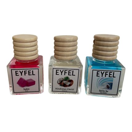 خوشبوکننده هوا خودرو ایفل مدل آدامس و نارگیل و کول واتر کد Gum-Coconut-Cool Water حجم 10 میلی‌ لیتر بسته 3 عددی